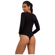 Falke Timeless Cotton クルー ストリング ボディスーツ - ブラック