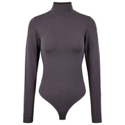 Falke Timeless コットン タートルネック ストリング ボディスーツ - アイアン グレー