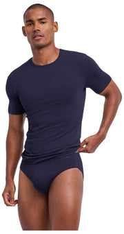 Falke デイリーシームレスクルーネック T-シャツ - ミッドナイトネイビー