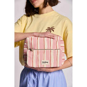 Hindbag Alix 特大トイレタリーバッグ - ピンク/レッドストライプ