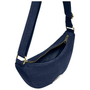 Hindbag Andrea Half Moon バッグ - ベルベット ネイビー ブルー