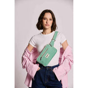 Hindbag Harry レクタングル バムバッグ - グリーンストライプ
