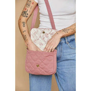 Hindbag Margault キルティング ショルダー バッグ - ブラッシュ ピンク