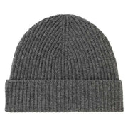 Johnstons of Elgin Ribbed Cashmere Beanie - Mid Grey