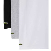 Lacoste Regular Fit Crew Neck 3 Pack T-Shirts - White/Silver Chine/Black