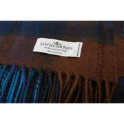 Locharron of Scotland Borders ブキャナン ラムズウール ブランケット - ブルー