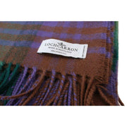 Locharron of Scotland ボーダーズ スカイ島ラムズウール ブランケット - パープル/グリーン