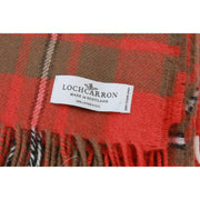 Locharron of Scotland Borders Macgregor Clan Weathered ラムウール ブランケット - レッド