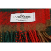 Locharron of Scotland ボーダーズ メープル リーフ ラムズウール ブランケット - レッド/ダークグリーン