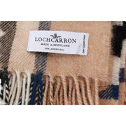 Locharron of Scotland Borders Thomson モダン ラムズウール ブランケット - キャメル