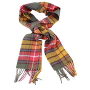 Locharron of Scotland Bowhill Buchanan Antique Lambswool Tartan Scarf - Green/Orange/Yellow/White