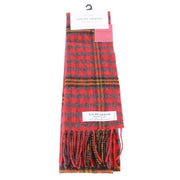 Locharron of Scotland Bowhill Red Red Rose Lambswool Tartan Scarf - Red/Yellow/Grey