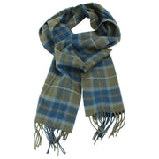 Locharron of Scotland Bowhill Scottish Borderland ラムズウール スカーフ - オリーブグリーン/ネイビー