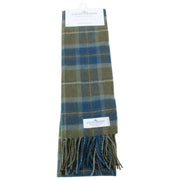 Locharron of Scotland Bowhill Scottish Borderland ラムズウール スカーフ - オリーブグリーン/ネイビー