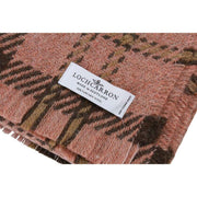 Locharron of Scotland Bracken Lochaber ブリティッシュ ウール ブランケット - ブラッシュ ピンク/ブラウン
