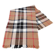 Locharron of Scotland Brock Thomson Modern Luxury Fine Wool Stole - Camel Brown/Cream/Black