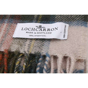 Locharron of Scotland Darwin Stewart ドレス ラムズウール スカーフ - クリーム/オリーブグリーン