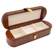 Orton West Leather Rounded Corner Jewellery Box - Brown