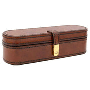 Orton West Leather Rounded Corner Jewellery Box - Brown