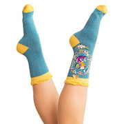 Powder Letter S Ankle Socks - Blue