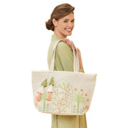 Powder Paradise Palms Jute Beach Tote - Cream