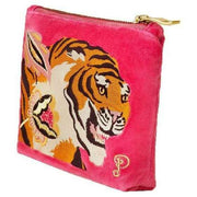 Powder Thrill of the Tiger Velvet Mini Pouch - Fuchsia Pink