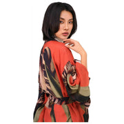 パウダーチューリップロング着物ドレス - レッド