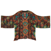 Powder Warm Ikat Kimono Jacket - Chocolate Brown