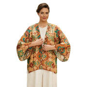 Powder Warm Ikat Kimono Jacket - Cream