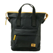 Roka Bantry B Small All Black Recycled Nylon Backpack - Black/Corn Yellow