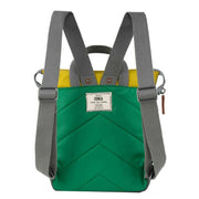 Roka Bantry B Small Creative Waste Colour Block Recycled Nylon Backpack - Green/Yellow/Orange