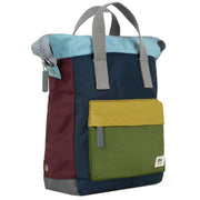 Roka Bantry B Small Creative Waste Colour Block Recycled Nylon Backpack - Navy/Green/Yellow