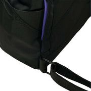 Roka Canfield B Medium All Black Recycled Nylon Backpack - Black/Simple Purple