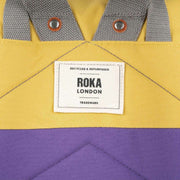 Roka Canfield B Medium Creative Waste Two Tone Recycled Canvas Backpack - Imperial Purple/Bamboo Yellow