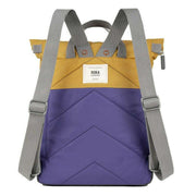 Roka Canfield B Medium Creative Waste Two Tone Recycled Nylon Backpack - Corn Yellow/Mulberry Purple