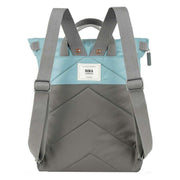 Roka Canfield B Medium Creative Waste Two Tone Recycled Nylon Backpack - Graphite Grey/Spearmint Blue