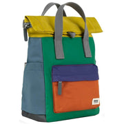 Roka Canfield B Small Creative Waste Colour Block Recycled Nylon Backpack - Green/Yellow/Orange