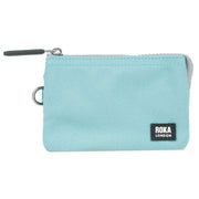 Roka Carnaby Small Black Label Recycled Canvas Wallet - Spearmint Blue