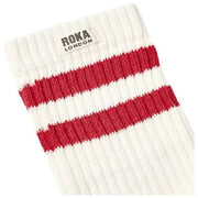 Roka ウィンザー ストライプ クルー ソックス - クランベリー レッド