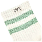 Roka ウィンザー ストライプ クルー ソックス - 抹茶グリーン