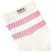 Roka Windsor ストライプ クルー ソックス - ピンク カーネーション