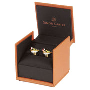 Simon Carter English Country Garden Goldfinch Cufflinks - Orange/Black