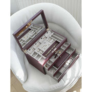 Stackers ラージ ラグジュアリー ジュエリー ボックス - バーガンディ