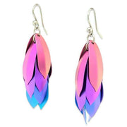 Ti2 Titanium Large Wolf Of The Woods Drop Earrings - Pink