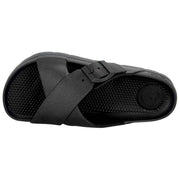 Totes SOLBOUNCE Bounce Cross Front Buckle Sandals - Black