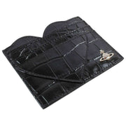Vivienne Westwood エンボス クロコ ハート カード ホルダー - ブラック