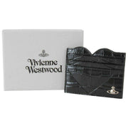 Vivienne Westwood エンボス クロコ ハート カード ホルダー - ブラック