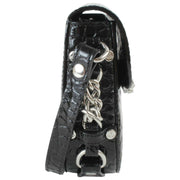 Vivienne Westwood Hunter クロコ フラップ クロスボディ バッグ - ブラック