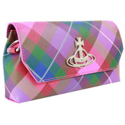 Vivienne Westwood Saffiano Print Mini Pouch Chain Bag - Candy Tartan Pink