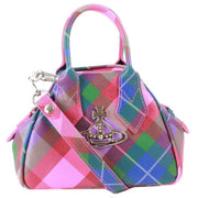 Vivienne Westwood Saffiano Printed Mini Yasmine Handbag - Candy Tartan Pink